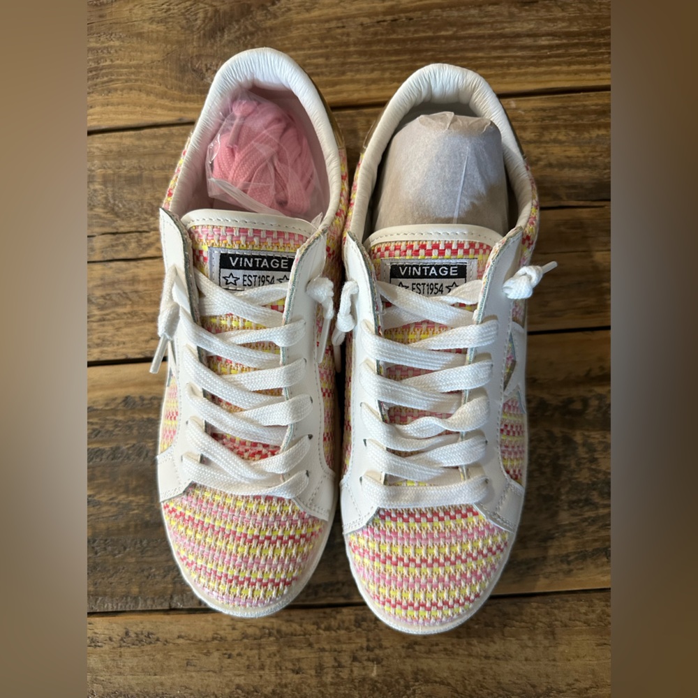 Vintage Havana Carla Tweed Sneakers Women’s 7.5 Multicolor Fashion Trainers NIB - Picture 6 of 10